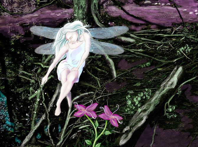 Digital painting of a fairy.